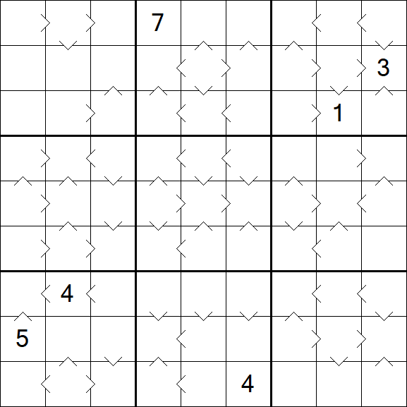 Greater Than Sudoku - Hard