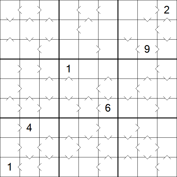 Greater Than Sudoku - Hard