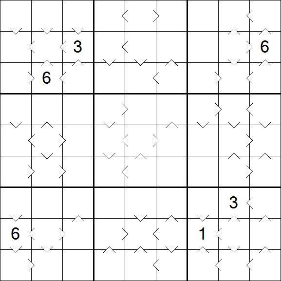 Greater Than Sudoku - Hard