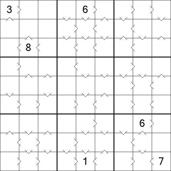 Greater Than Sudoku - Hard