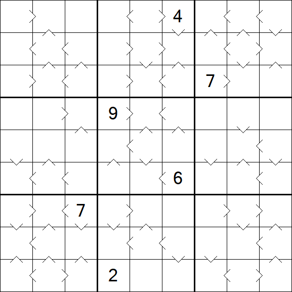 Greater Than Sudoku - Difícil