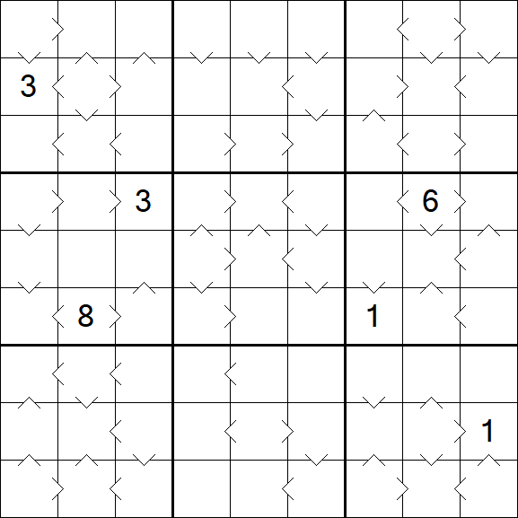 Greater Than Sudoku - Difícil