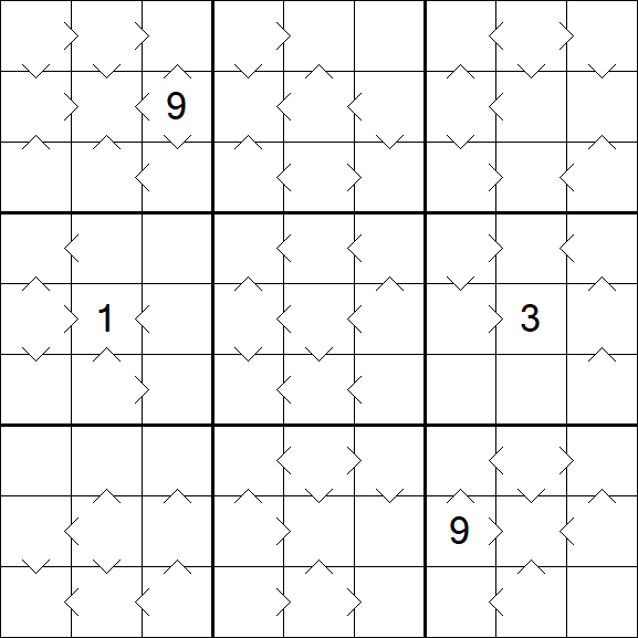 Greater Than Sudoku - Difícil