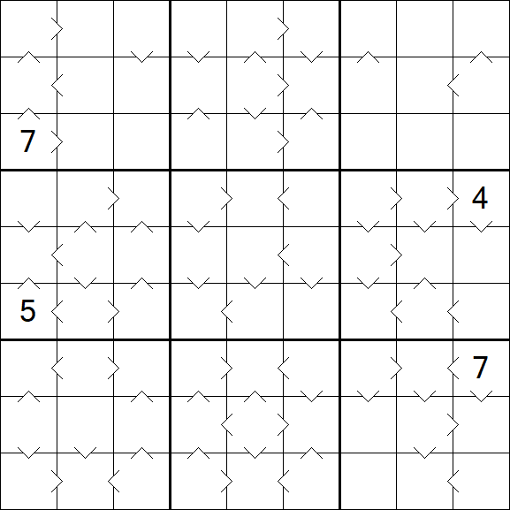 Greater Than Sudoku - Schwierig