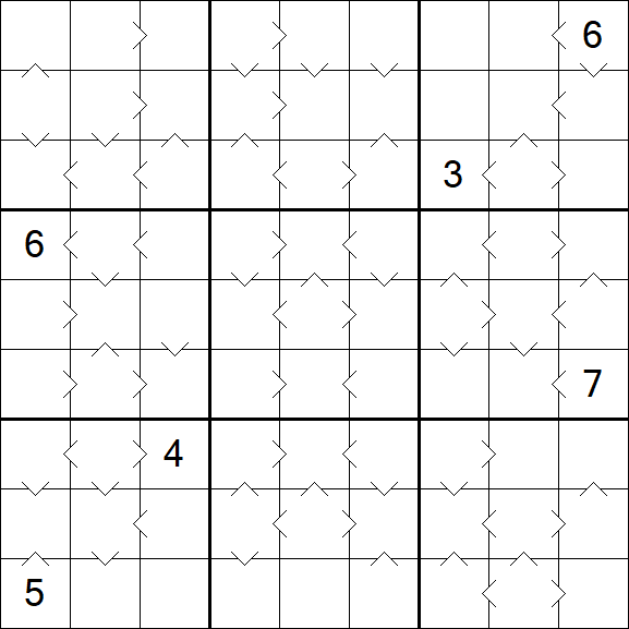 Greater Than Sudoku - Difficile