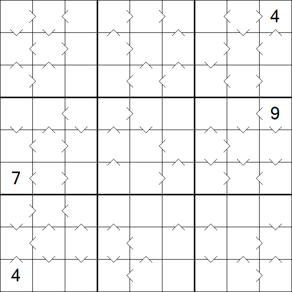Greater Than Sudoku - Difícil