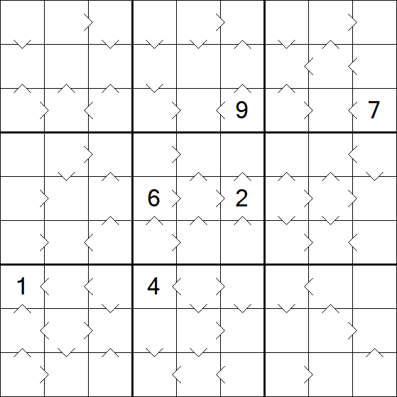 Greater Than Sudoku - Difícil