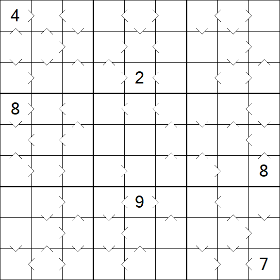 Greater Than Sudoku - Difícil