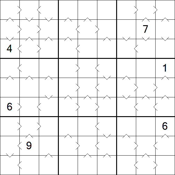Greater Than Sudoku - Difícil