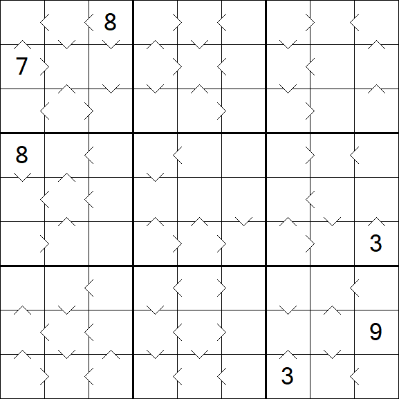 Greater Than Sudoku - Difícil