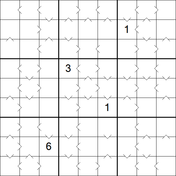 Greater Than Sudoku - Difícil