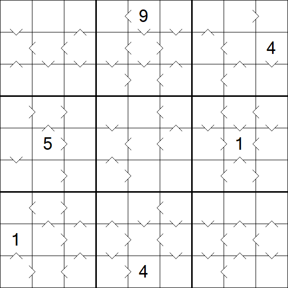 Greater Than Sudoku - Hard