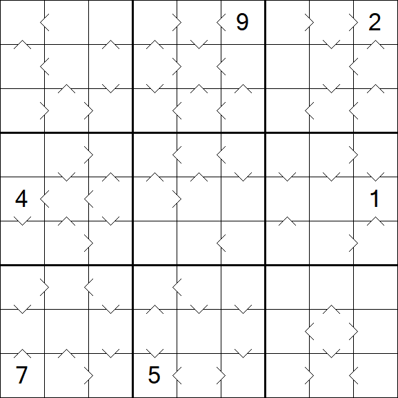Greater Than Sudoku - Hard