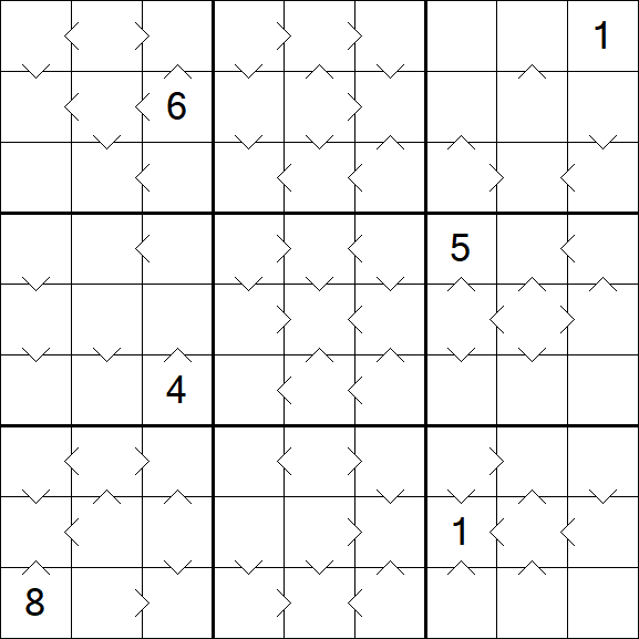 Greater Than Sudoku - Difficile