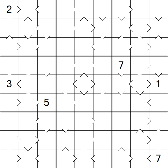 Greater Than Sudoku - Difficile