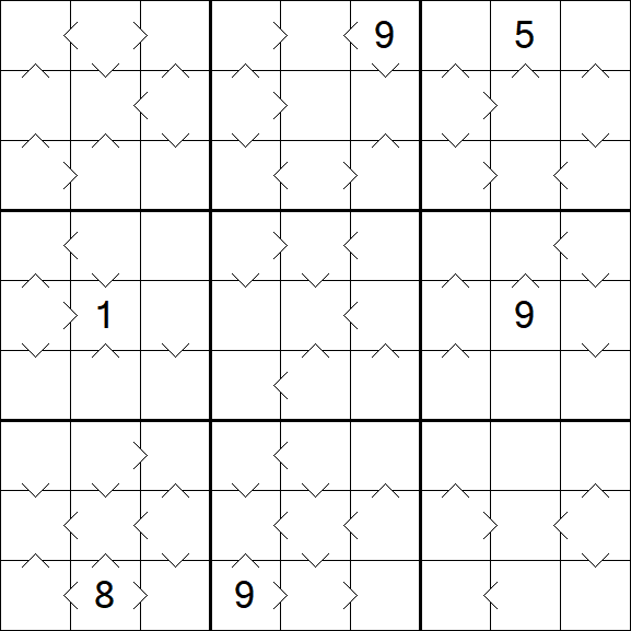 Greater Than Sudoku - Difficile