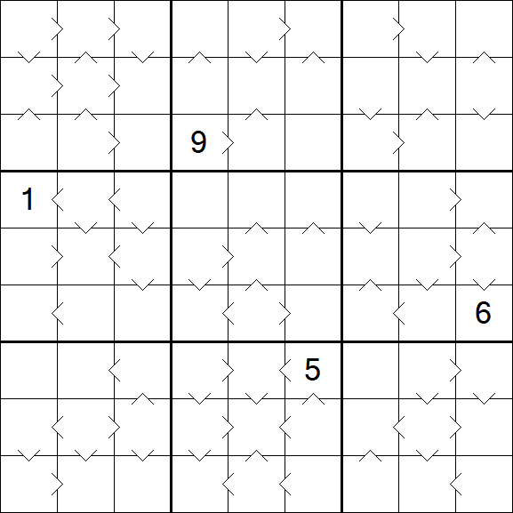 Greater Than Sudoku - Difícil