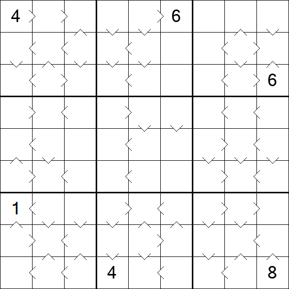 Greater Than Sudoku - Difícil
