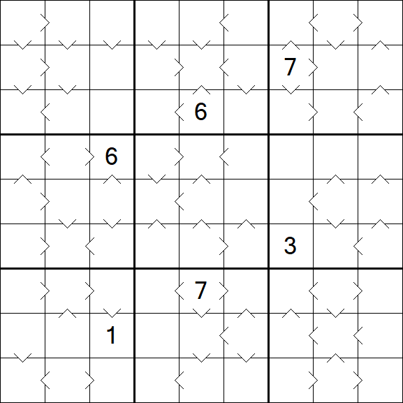 Greater Than Sudoku - Difícil