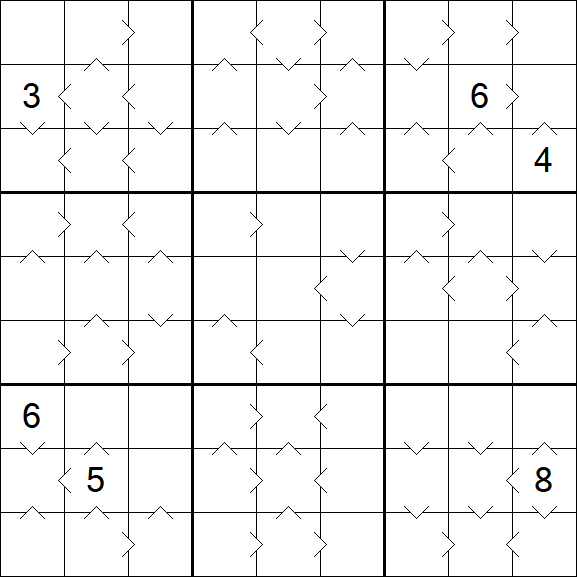 Greater Than Sudoku - Difficile