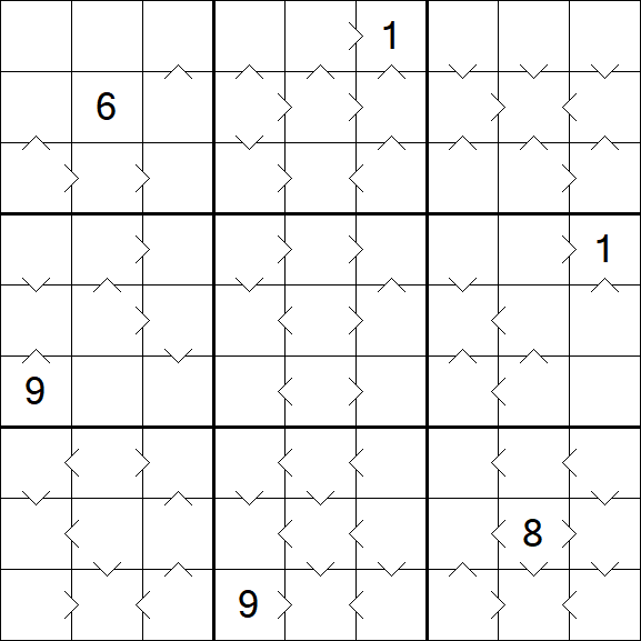 Greater Than Sudoku - Difícil