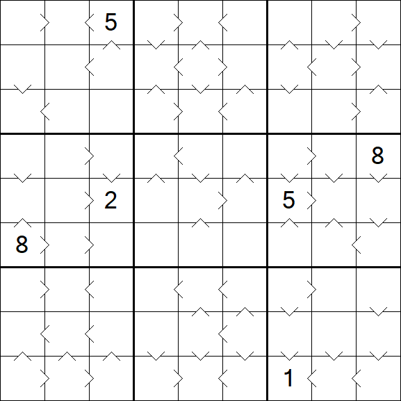 Greater Than Sudoku - Difícil