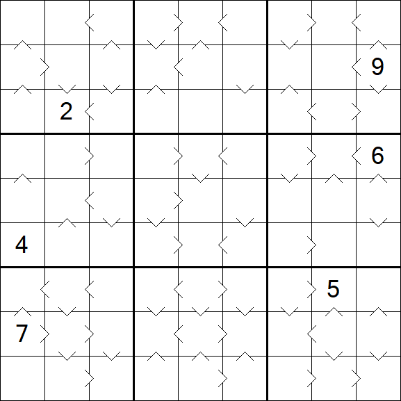 Greater Than Sudoku - Difícil