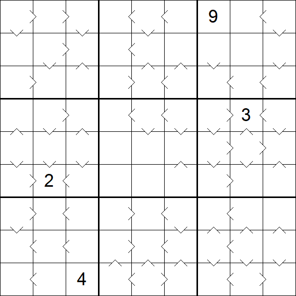 Greater Than Sudoku - Difícil