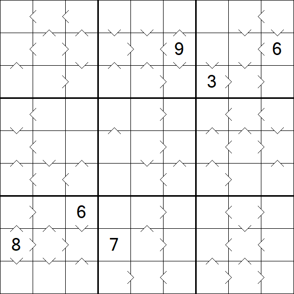Greater Than Sudoku - Difícil