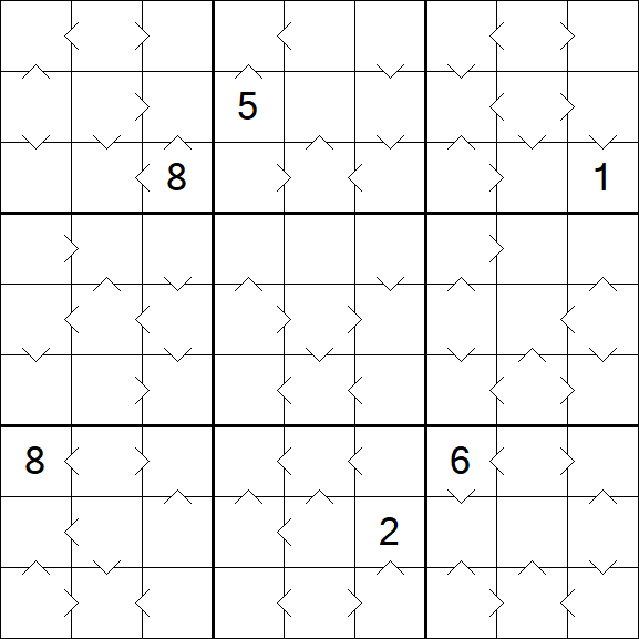 Greater Than Sudoku - Difícil