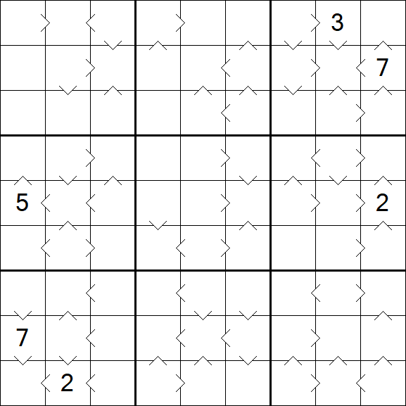 Greater Than Sudoku - Difícil