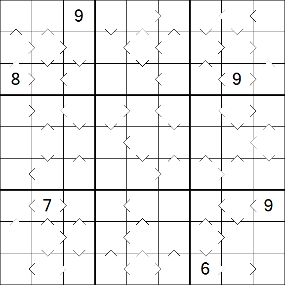 Greater Than Sudoku - Difícil