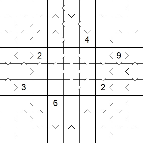 Greater Than Sudoku - Difícil