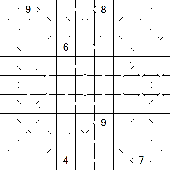 Greater Than Sudoku - Difícil