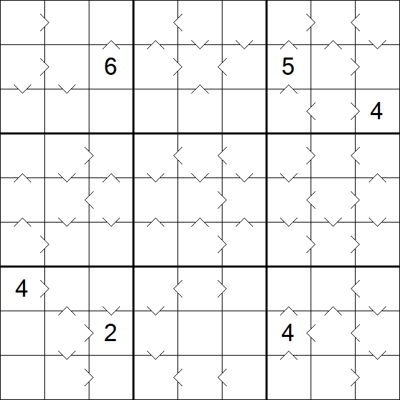 Greater Than Sudoku - Difícil