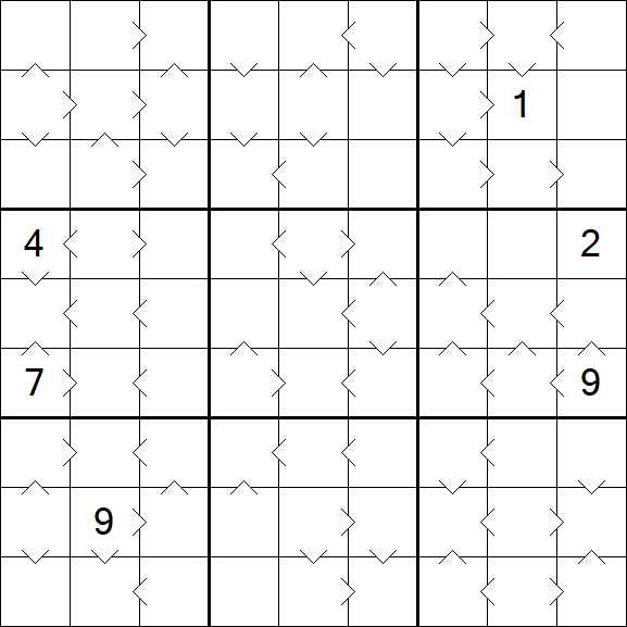 Greater Than Sudoku - Difícil