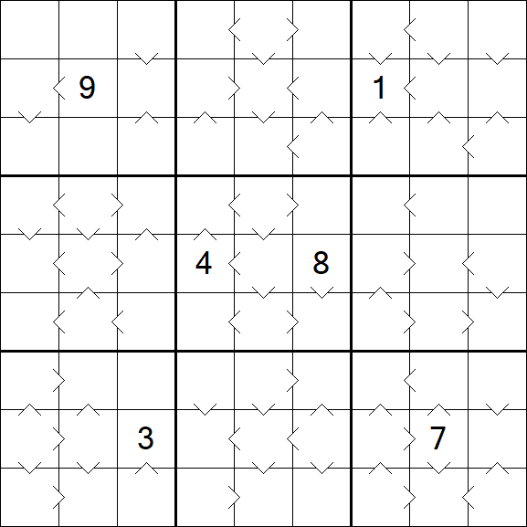 Greater Than Sudoku - Difícil