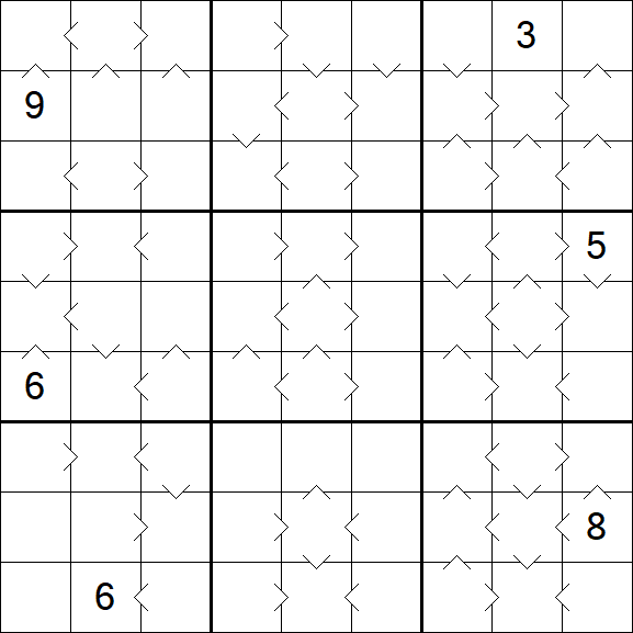 Greater Than Sudoku - Difícil