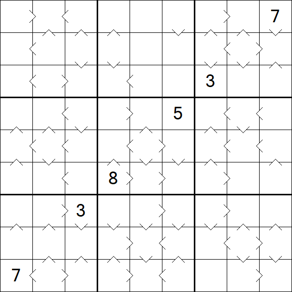 Greater Than Sudoku - Difficile