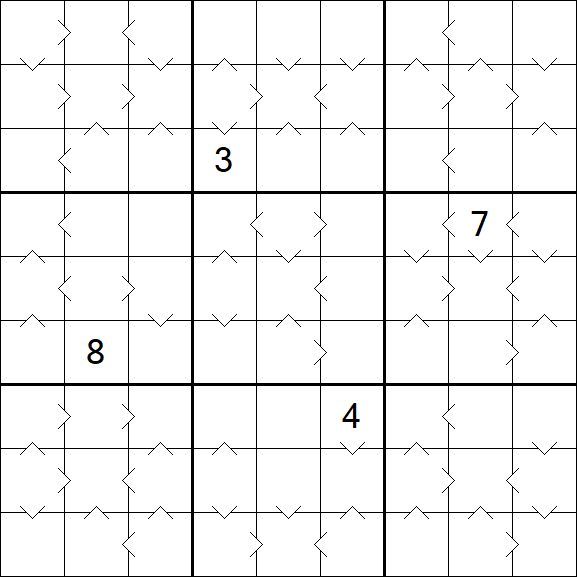 Greater Than Sudoku - Difficile