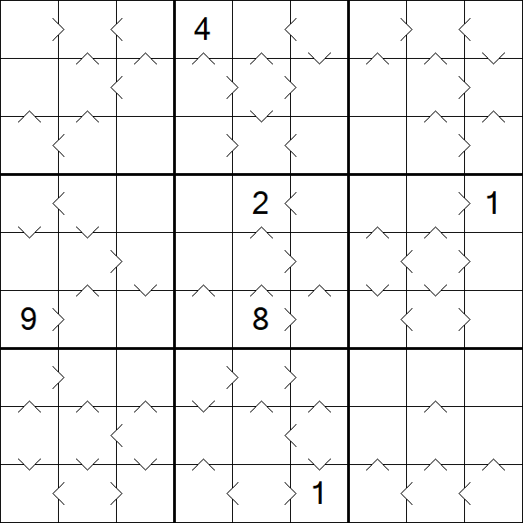 Greater Than Sudoku - Difficile