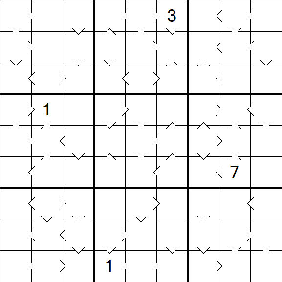 Greater Than Sudoku - Hard