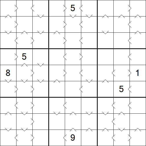 Greater Than Sudoku - Difficile