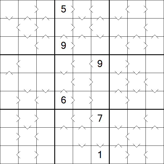 Greater Than Sudoku - Hard