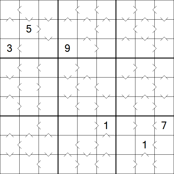 Greater Than Sudoku - Hard