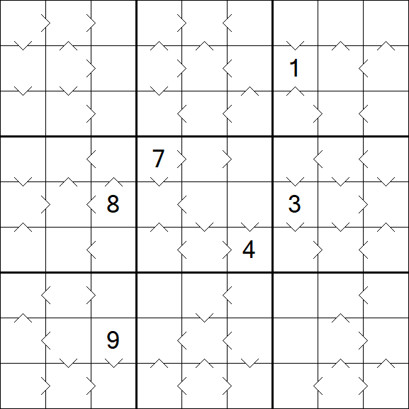 Greater Than Sudoku - Hard