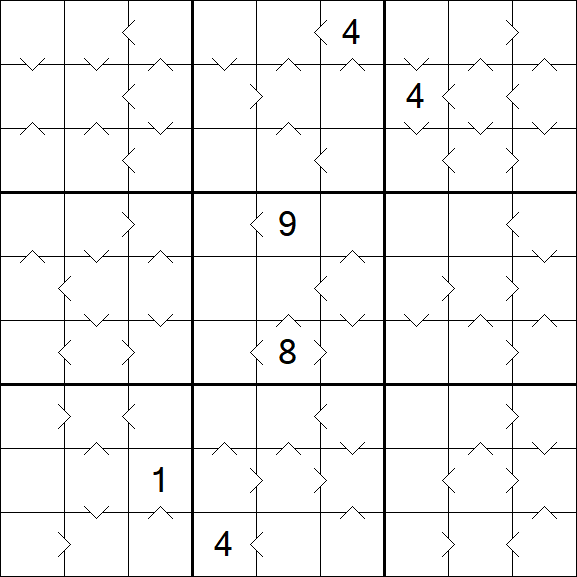 Greater Than Sudoku - Difficile