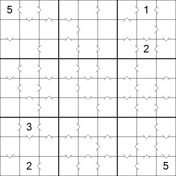 Greater Than Sudoku - Difficile