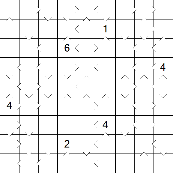 Greater Than Sudoku - Difficile