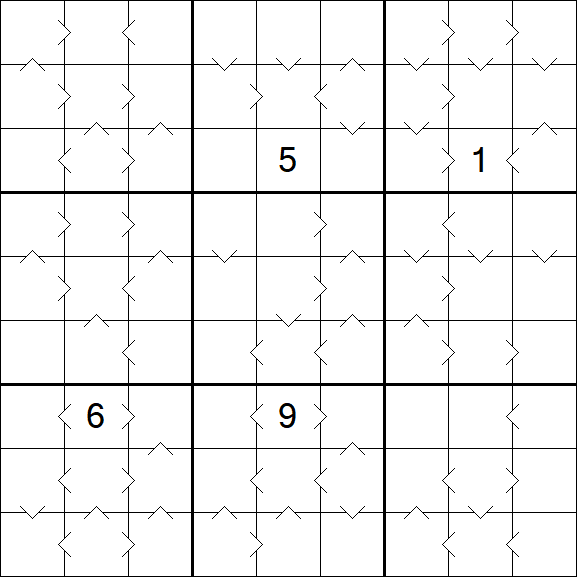 Greater Than Sudoku - Difficile